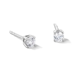 0.25 CT. T.W. Certified Lab-Created Diamond Solitaire Stud Earrings in Sterling Silver (F/SI2)