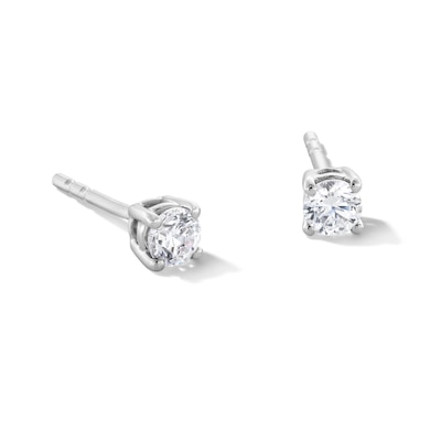 0.25 CT. T.W. Certified Lab-Created Diamond Solitaire Stud Earrings in Sterling Silver (F/SI2)