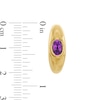 Thumbnail Image 3 of Oval Amethyst Solitaire Open Hoop Earrings in Sculpted Hollow 14K Gold