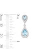 Pear-Shaped Swiss Blue Topaz and White Lab-Created Sapphire Drop Pendant and Earrings Set in Sterling Silver