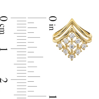 0.30 CT. T.W. Certified Lab-Created Diamond Motif Stud Earrings in 18K Gold (F/SI2)