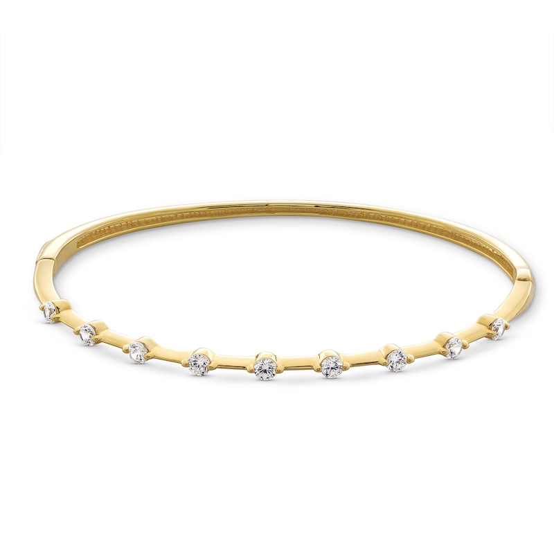 1.00 CT. T.W. Certified Lab-Created Diamond Station Bangle in 18K Gold (F/SI2) - 7.25"