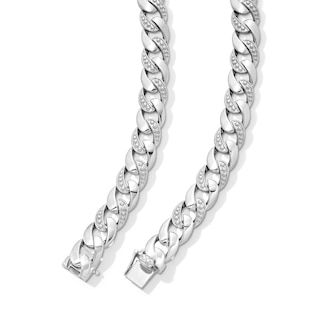 1.00 CT. T.W. Certified Lab-Created Diamond Curb Chain Necklace in Hollow Sterling Silver (I/SI2) - 20”