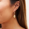 Thumbnail Image 2 of 5.0-5.5mm Freshwater Cultured Pearl Tulip Drop Earrings in Sculpted Hollow 14K Gold