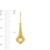 Thumbnail Image 3 of 5.0-5.5mm Freshwater Cultured Pearl Tulip Drop Earrings in Sculpted Hollow 14K Gold