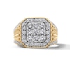 Thumbnail Image 1 of 1.75 CT. T.W. Certified Lab-Created Multi-Diamond Octagon Frame Ribbed Shank Ring in 10K Gold (F/SI2)