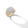 Thumbnail Image 3 of 1.75 CT. T.W. Certified Lab-Created Multi-Diamond Octagon Frame Ribbed Shank Ring in 10K Gold (F/SI2)