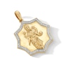 0.085 CT. T.W. Diamond Frame Lakshmi Star Medallion Necklace Charm in 18K Gold