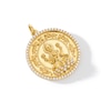 0.50 CT. T.W. Diamond Frame Mahalaxmi Medallion Necklace Charm in 18K Gold