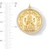 0.50 CT. T.W. Diamond Frame Mahalaxmi Medallion Necklace Charm in 18K Gold