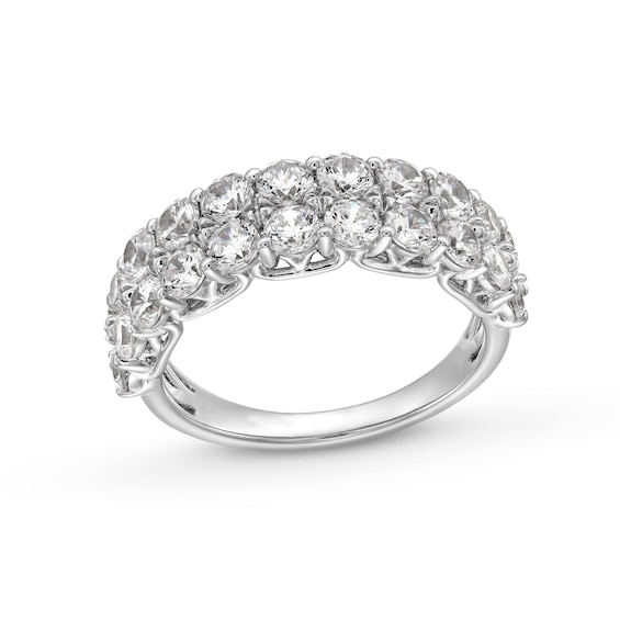 1.95 CT. T.W. Certified Lab-Created Diamond Double Row Anniversary Band in 10K White Gold (F/VS2)