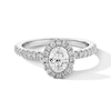 Thumbnail Image 1 of Vera Wang Love Collection 1.18 CT. T.W. Oval Certified Diamond Frame Engagement Ring in 18K White Gold (F/SI2)