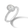 Thumbnail Image 3 of Vera Wang Love Collection 1.18 CT. T.W. Oval Certified Diamond Frame Engagement Ring in 18K White Gold (F/SI2)