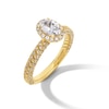 Vera Wang Love Collection 1.23 CT. T.W. Oval Certified Diamond Frame Woven Shank Engagement Ring in 18K Gold (F/SI2)