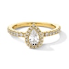 Vera Wang Love Collection 0.80 CT. T.W. Pear-Shaped Certified Diamond Frame Engagement Ring in 18K Gold (F/SI2)