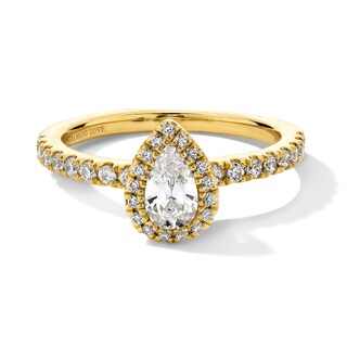 Vera Wang Love Collection 0.80 CT. T.W. Pear-Shaped Certified Diamond Frame Engagement Ring in 18K Gold (F/SI2)