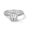 Vera Wang Love Collection 1.69 CT. T.W. Emerald-Cut Certified Diamond Frame Woven Engagement Ring in 18K White Gold