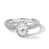 Vera Wang Love Collection 1.23 CT. T.W. Oval Certified Diamond Frame Woven Shank Engagement Ring in 18K White Gold