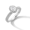 Vera Wang Love Collection 1.23 CT. T.W. Oval Certified Diamond Frame Woven Shank Engagement Ring in 18K White Gold