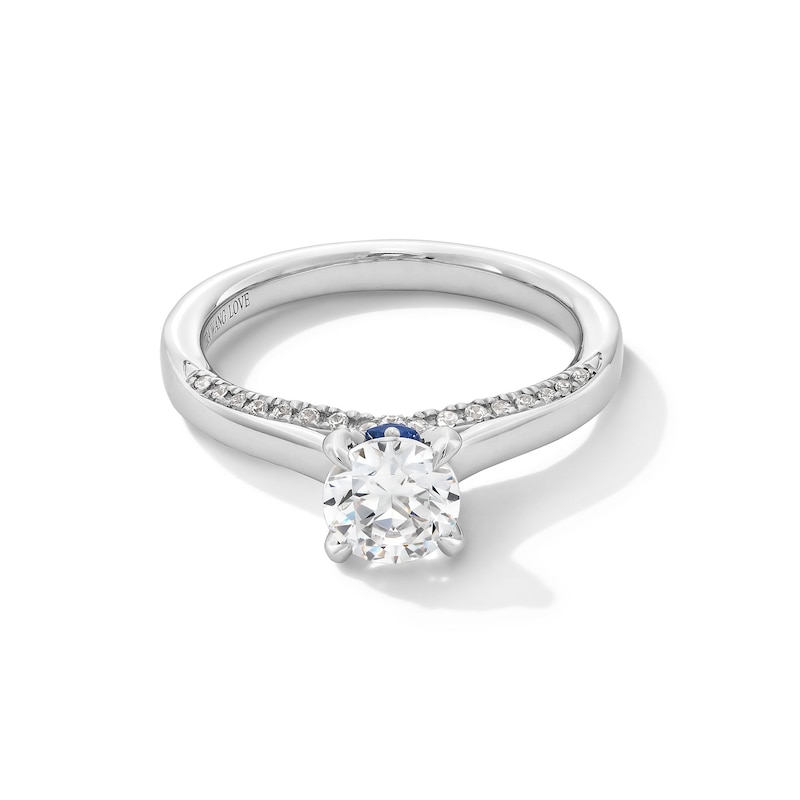 Vera Wang Love Collection 0.95 CT. T.W. Certified Diamond Solitaire Engagement Ring in 18K White Gold (F/SI2)