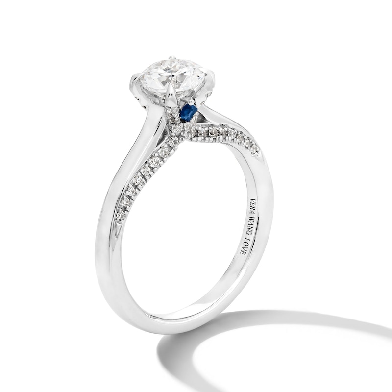 Vera Wang Love Collection 0.95 CT. T.W. Certified Diamond Solitaire Engagement Ring in 18K White Gold (F/SI2)