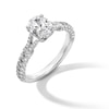 Vera Wang Love Collection 1.29 CT. T.W. Oval Certified Diamond Split Woven Shank Engagement Ring in 18K White Gold