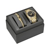 Thumbnail Image 1 of Men’s Bulova Classic Crystal Gold-Tone IP Watch with Black Dial and Chain Bracelet Box Set (Model: 98K115)