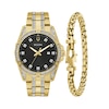 Thumbnail Image 2 of Men’s Bulova Classic Crystal Gold-Tone IP Watch with Black Dial and Chain Bracelet Box Set (Model: 98K115)