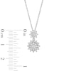 0.50 CT. T.W. Certified Lab-Created Multi-Diamond Double Sunburst Drop Pendant in 10K White Gold (F/SI2)