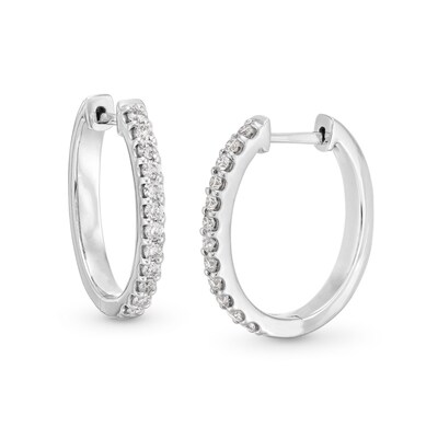 0.50 CT. T.W. Certified Lab-Created Diamond Hoop Earrings in Sterling Silver (F/SI2)