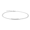 Thumbnail Image 1 of 0.05 CT. T.W. Diamond Bar Anklet in Sterling Silver - 10”