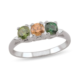 4.0mm Birthstone Trio Ring (3 Stones)