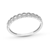 Thumbnail Image 0 of 0.065 CT. T.W. Baguette Diamond Scallop Edge Vintage-Style Stackable Anniversary Band in 10K White Gold