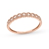 Thumbnail Image 0 of 0.065 CT. T.W. Baguette Diamond Scallop Edge Vintage-Style Stackable Anniversary Band in 10K Rose Gold