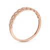 Thumbnail Image 2 of 0.065 CT. T.W. Baguette Diamond Scallop Edge Vintage-Style Stackable Anniversary Band in 10K Rose Gold