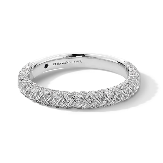 Vera Wang Love Collection 0.29 CT. T.W. Certified Diamond Woven Anniversary Band in 18K Gold (F/SI2