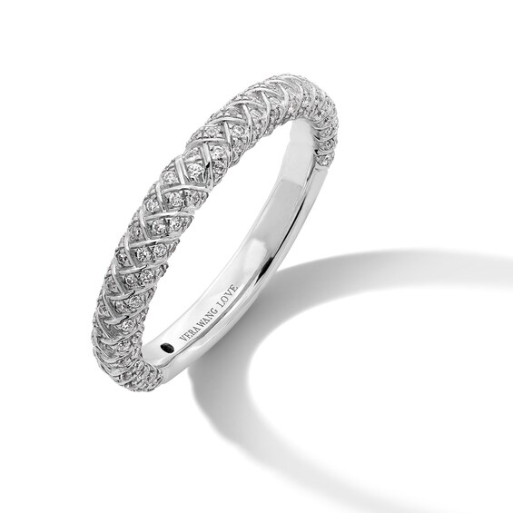 Vera Wang Love Collection 0.29 CT. T.W. Certified Diamond Woven Anniversary Band in 18K Gold (F/SI2