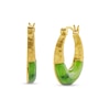 Thumbnail Image 1 of Jade Hammered Hoop Earrings in 18K Gold