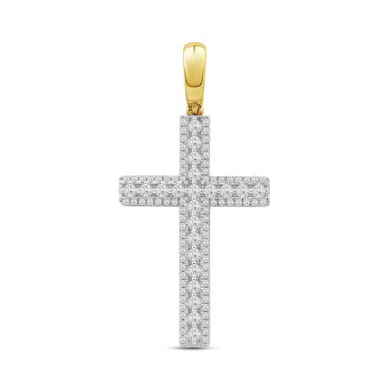 1.50 CT. T.W. Diamond Cross Necklace Charm in 10K Gold