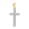 Thumbnail Image 2 of 1.50 CT. T.W. Diamond Cross Necklace Charm in 10K Gold