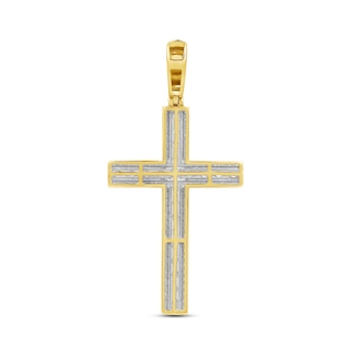 1.50 CT. T.W. Diamond Cross Necklace Charm in 10K Gold