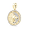 Thumbnail Image 2 of 1.00 CT. T.W. Diamond Roaring Lion Chain Link Frame Medallion Necklace Charm in 10K Gold