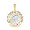 1.00 CT. T.W. Diamond Roaring Lion Chain Link Frame Medallion Necklace Charm in 10K Gold