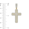 Thumbnail Image 4 of 1.50 CT. T.W. Diamond Cross Rounded Border Necklace Charm in 10K Gold