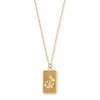 Thumbnail Image 1 of Rabbit Chinese Zodiac Rectangle Tag Pendant in Solid 14K Gold