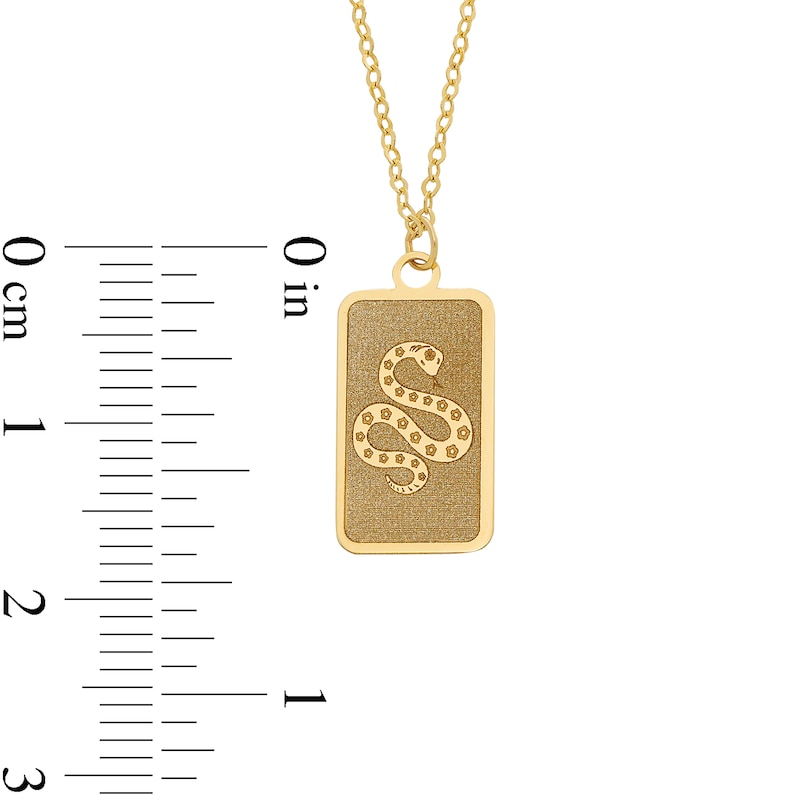 Main Image 3 of Snake Chinese Zodiac Rectangle Tag Pendant in Solid 14K Gold