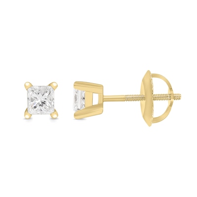 CT. T.W. Princess-Cut Canadian Certified Diamond Solitaire Stud Earrings in 14K Gold (I/I2