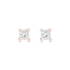 0.30 CT. T.W. Princess-Cut Canadian Certified Diamond Solitaire Stud Earrings in 14K Rose Gold (I/I2)