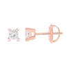 CT. T.W. Princess-Cut Canadian Certified Diamond Solitaire Stud Earrings in 14K Rose Gold (I/I2