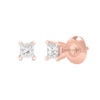 0.30 CT. T.W. Princess-Cut Canadian Certified Diamond Solitaire Stud Earrings in 14K Rose Gold (I/I2)